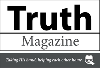 TRUTH MAGAZINE TAKING HIS HAND HELPING EACH OTHER HOME logo
