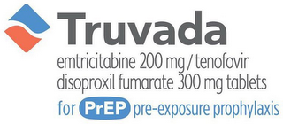 TRUVADA EMTRICITABINE 200 MG / TENOFOVIR DISOPROXIL FUMARATE 300 MG TABLETS FOR PREP PRE-EXPOSURE PROPHYLAXIS logo