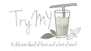 TRY MY T A DELICATE BLEND OF FRUIT AND A HINT OF MINT! logo