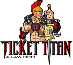 TT TICKET TITAN A LAW FIRM SPEEDING DUI SUSPENDED LICENSE logo