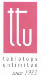 TTU TABLETOPS UNLIMITED SINCE 1983 logo