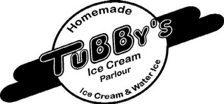 TUBBY'S ICE CREAM PARLOUR HOMEMADE ICE CREAM & WATER ICE logo