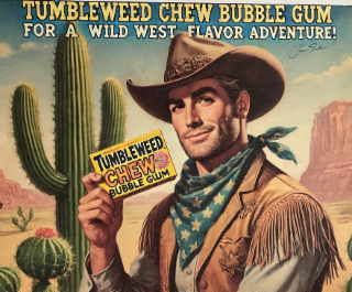TUMBLEWEED CHEW BUBBLE GUM FOR A WILDWEST FLAVOR ADVENTURE! TUMBLEWEED CHEW BUBBLE GUM logo