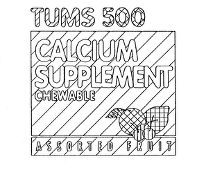 TUMS 500 CALCIUM SUPPLEMENT CHEWABLE ASSORTED FRUIT logo
