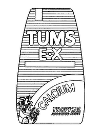 TUMS E X CALCIUM TROPICAL ASSORTED FRUIT logo