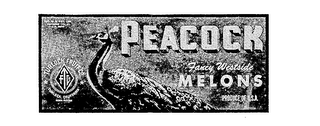 TURLOCK FRUIT CO. PEACOCK FANCY WESTSIDE MELONS PRODUCE OF U.S.A. TURLOCK, CALIFORNIA