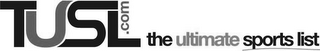 TUSL.COM THE ULTIMATE SPORTS LIST logo