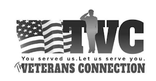 TVC YOU SERVED US. LET US SERVE YOU. THE VETERANS CONNECTION logo