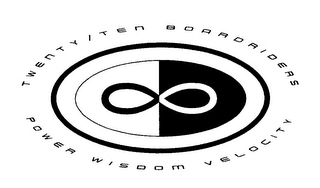 TWENTY/TEN BOARDRIDERS POWER WISDOM VELOCITY logo