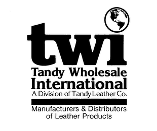 TWI TANDY WHOLESALE INTERNATIONAL A DIVISION OF TANDY LEATHER CO. MANUFACTURERS & DISTRIBUTORS OF LEATHER PRODUCTS logo