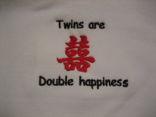 TWINS ARE DOUBLE HAPPINESS logo