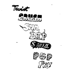 TWIST CRUSH SPIN DIP SQUEEZE POP FRY logo