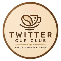 TWITTER CUP CLUB REFILL. CONNECT. GROW. logo