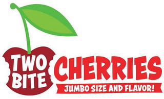 TWO BITE CHERRIES JUMBO SIZE AND FLAVOR! logo
