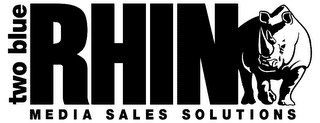 TWO BLUE RHINO MEDIA SALES SOLUTIONS logo