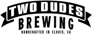 TWO DUDES BREWING HANDCRAFTED IN CLOVIS, CA logo