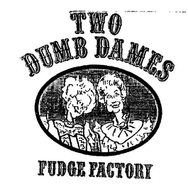 TWO DUMB DAMES FUDGE FACTORY logo
