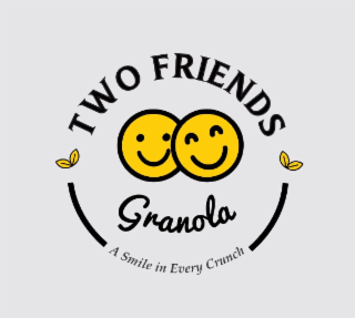 TWO FRIENDS GRANOLA A SMILE IN EVERY CRUNCH logo