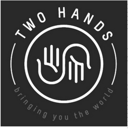 TWO HANDS BRINGING YOU THE WORLD logo