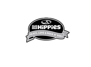 TWO OLD HIPPIES PEACE, LOVE & ROCK N' ROLL logo