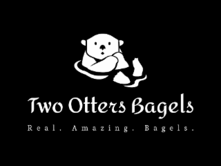 TWO OTTERS BAGELS REAL. AMAZING. BAGELS. logo