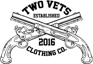 TWO VETS CLOTHING CO. ESTABLISHED 2016 logo