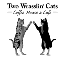 TWO WRASSLIN' CATS COFFEE HOUSE & CAFE logo