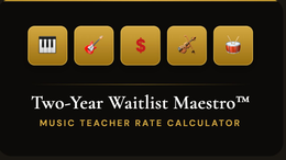 TWO-YEAR WAITLIST MAESTRO TM MUSIC TEACHER RATE CALCULATOR logo