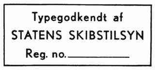 TYPEGODKENDT AF STATENS SKIBSTILSYN REG. NO. logo