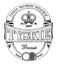 TYSKIE TYSKIE BROWARY KSIAZECE 1629 GRONIE BEER PTWO CUM EXIMIA LAUDE logo