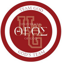U OF G UNIVERSITY OF GOD TEAM GOD GOD'S TEAM logo