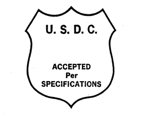 U. S. D. C. ACCEPTED PER SPECIFICATIONS logo