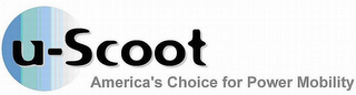 U-SCOOT AMERICA'S CHOICE FOR POWER MOBILITY logo