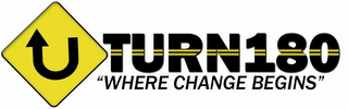 U-TURN 180 "WHERE CHANGE BEGINS" logo