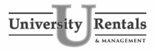 U UNIVERSITY RENTALS & MANAGEMENT logo