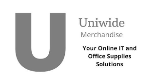 U UNIWIDE MERCHANDISE YOUR ONLINE IT AND OFFICE SUPPLIES SOLUTIONS logo