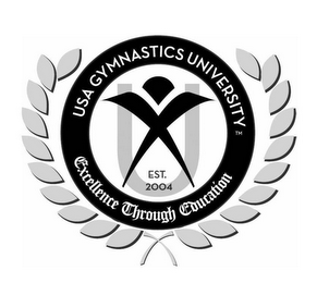 U USA GYMNASTICS UNIVERSITY EST. 2004 EXCELLENCE THROUGH EDUCATION logo