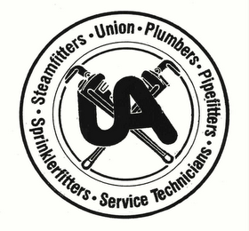 UA SPRINKLERFITTERS STEAMFITTERS UNION PLUMBERS PIPEFITTERS SERVICE TECHNICIANS logo