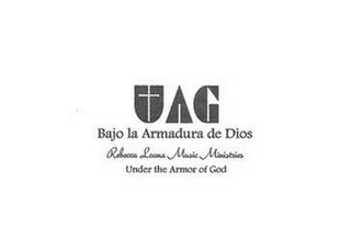 UAG BAJO LA ARMADURA DE DIOS REBECCA LOANA MUSIC MINISTRIES UNDER THE ARMOR OF GOD logo