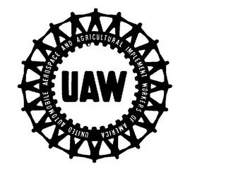UAW UNITED AUTOMOBILE AEROSPACE AND AGRICULTURAL IMPLEMENT WORKERS OF AMERICA logo