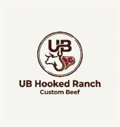 UB UB HOOKED RANCH CUSTOM BEEF logo