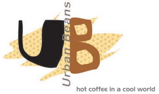 UB URBAN BEANS HOT COFFEE IN A COOL WORLD logo