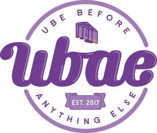 UBE BEFORE ANYTHING ELSE UBAE EST. 2017 logo