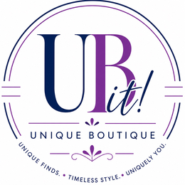 UBIT! UNIQUE BOUTIQUE UNIQUE FINDS. · TIMELESS STYLE. · UNIQUELY YOU. logo