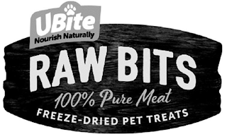 UBITE NOURISH NATURALLY RAW BITS 100% PURE MEAT FREEZE-DRIED PET TREATS logo