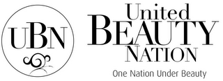 UBN UNITED BEAUTY NATION ONE NATION UNDER BEAUTY logo