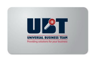 UBT UNIVERSAL BUSINESS TEAM PROVIDING SOLUTIONS FOR YOUR BUSINESS logo