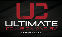 UC ULTIMATE COLLISION AND RV UCRVAZ.COM logo