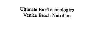 ULTIMATE BIO-TECHNOLOGIES VENICE BEACH NUTRITION logo
