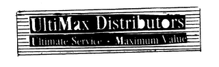 ULTIMAX DISTRIBUTORS ULTIMATE SERVICE MAXIMUM VALUE logo